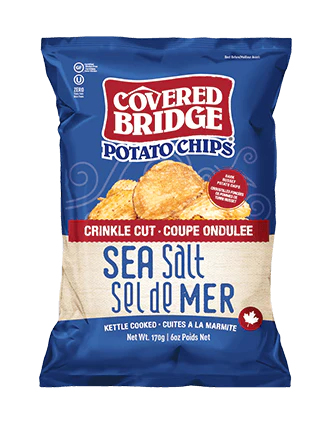 Covered Bridge Chips Crinkle Cut Sea Salt 12/170g