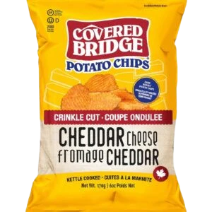 Covered Bridge Chips Crinkle Cut Cheddar Cheese 12/170g