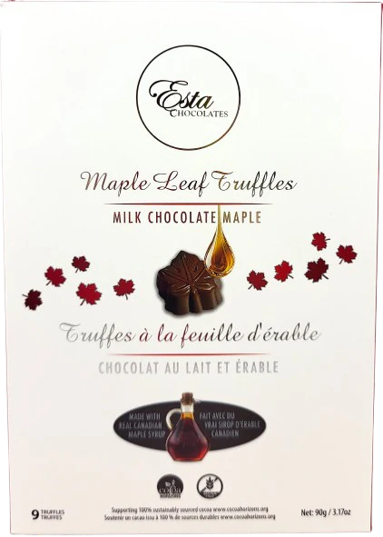 Esta Maple Leaf Milk Chocolate Truffles 12/90g