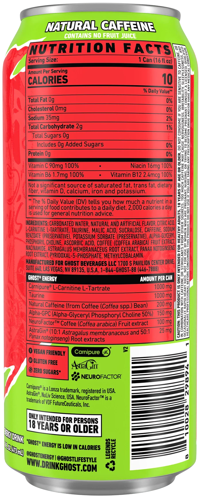 Ghost Energy Drink Cherry Limeade 12/473ml - Image 2