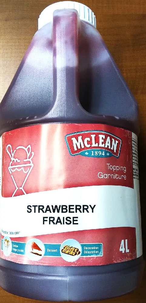 McLean Topping Sauce Strawberry 2/4 Litres