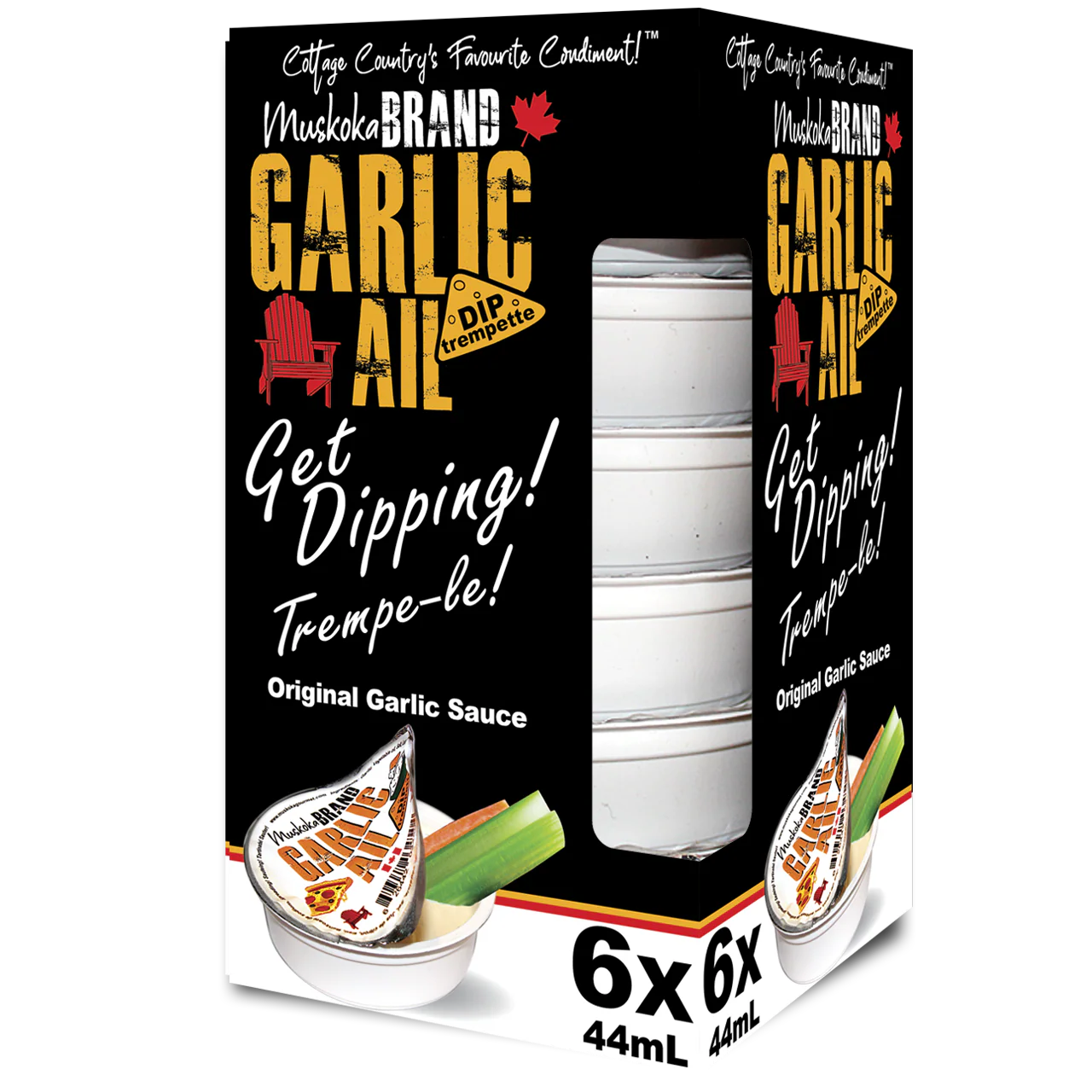 Muskoka Gourmet Dip Cups Original Garlic 6/6/44ml