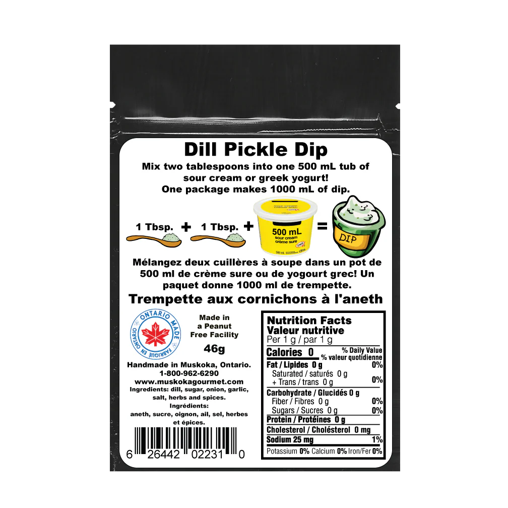 Muskoka Gourmet Dip Mix Dill Pickle 16/46g - Image 2