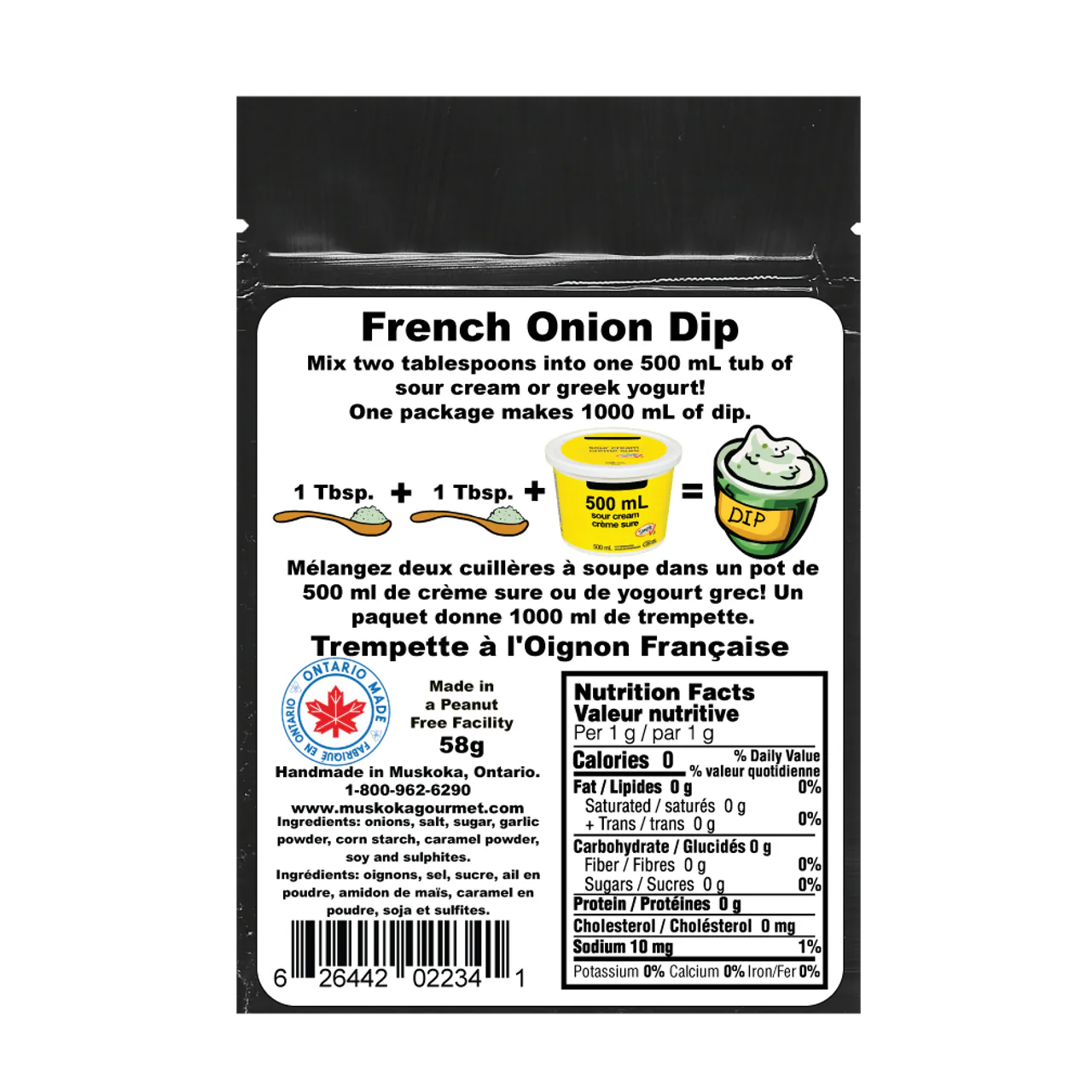 Muskoka Gourmet Dip Mix French Oinion 16/56g - Image 2