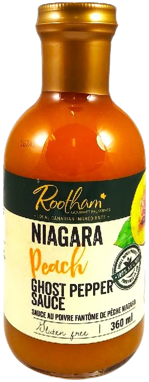 Rootham Niagara Peach Ghost Pepper Sauce 12/360 ml